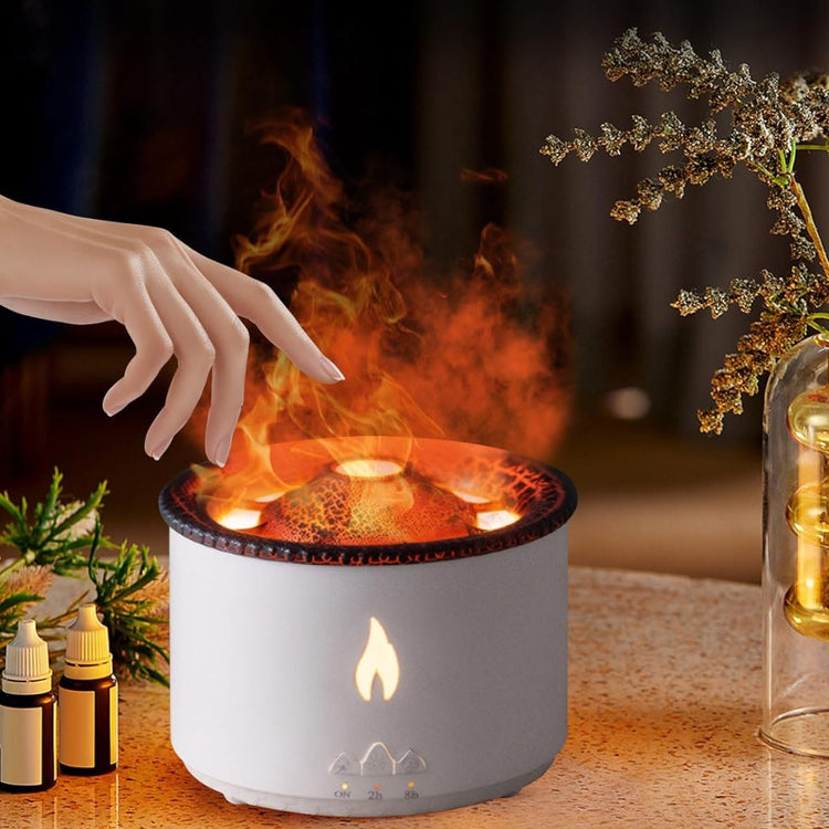 Difuzor de Aromaterapie cu Efect de Flacără și Vulcan