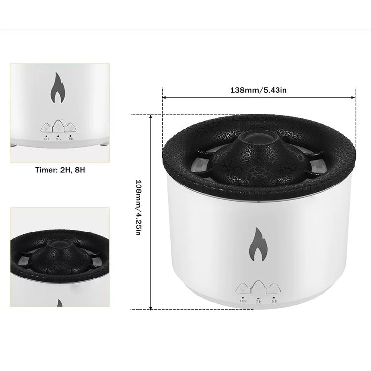Difuzor de Aromaterapie cu Efect de Flacără și Vulcan