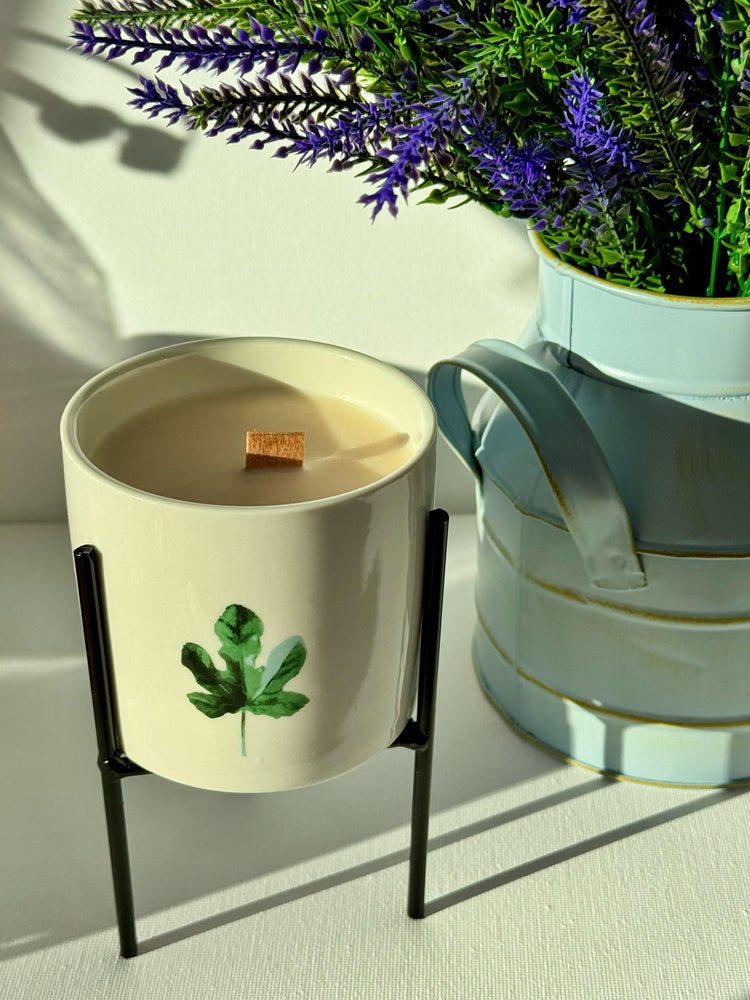 Lumanare Botanica De Soia Medie Cu Fitil De Lemn + Suport GRATUIT