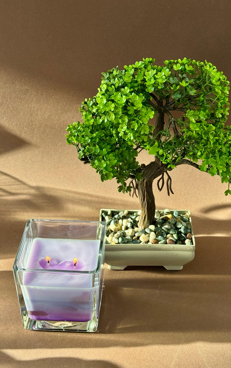 Lumanare Curcubeu în Sticla - Lavanda