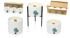 Lumanare Botanica De Soia Mare Cu Fitil De Lemn + Suport GRATUIT