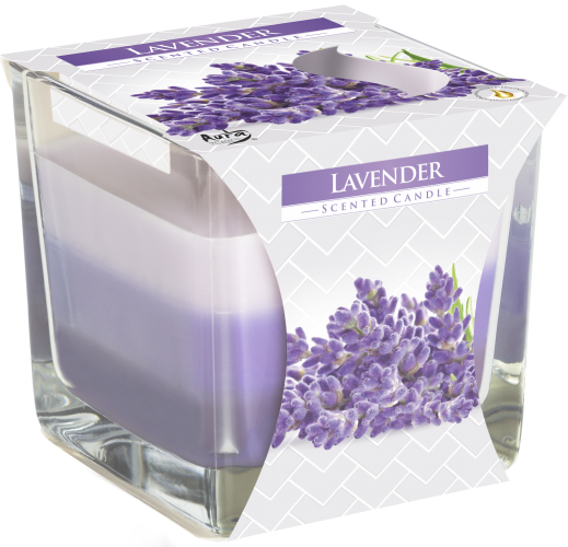 Lumanare Curcubeu în Sticla - Lavanda
