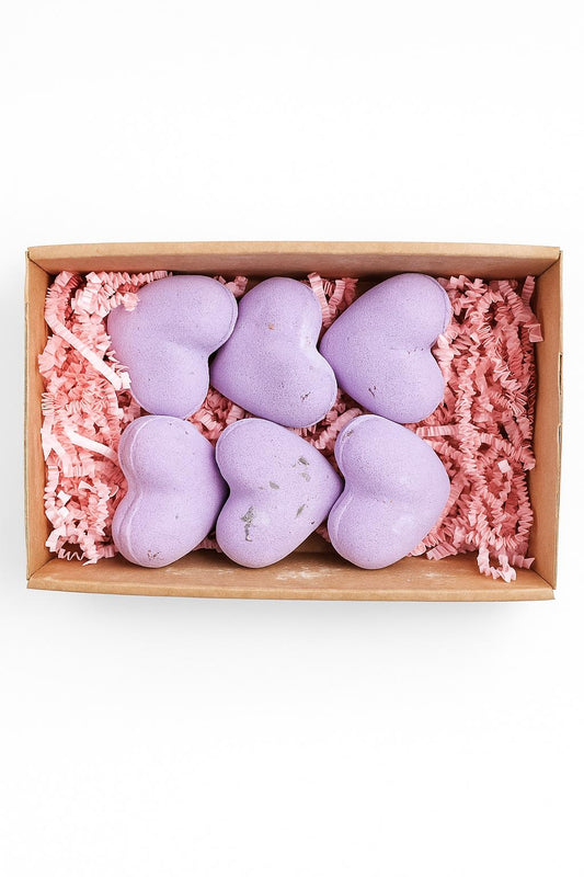 Inimioare Spumante de Baie  Lavandă Franceză 70 gr set de 6 buc - 5 + 1 GRATIS